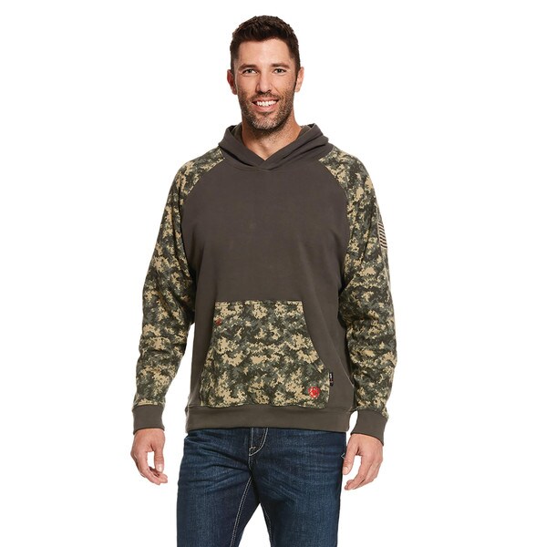 Ariat FR DuraStretch Patriot Hoodie in Sage Digi Camo sage